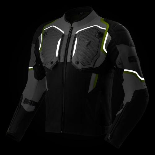 Kurtka motocyklowa REBELHORN BORG II BLACK/GREY/FLUO YELLOW