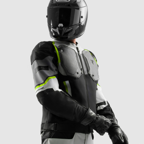 Kurtka motocyklowa REBELHORN BORG II BLACK/GREY/FLUO YELLOW