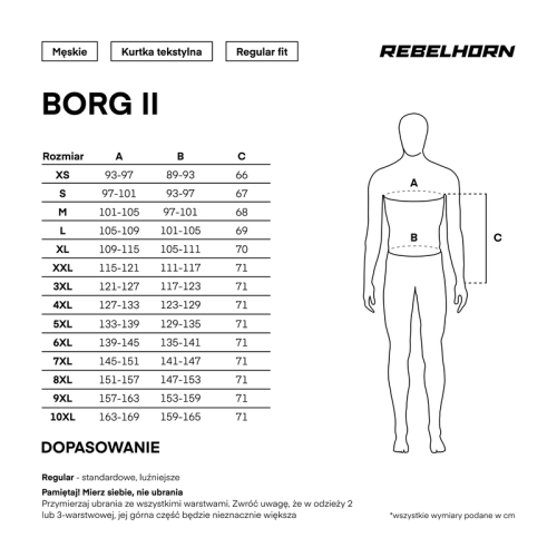 Kurtka motocyklowa REBELHORN BORG II BLACK