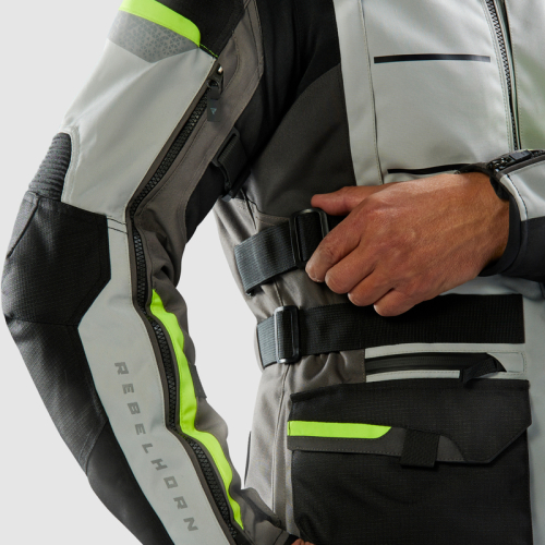 Kurtka motocyklowa turystyczna REBELHORN CUBBY V BLACK/GREY/FLO YELLOW