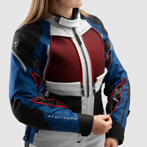 Kurtka motocyklowa damska REBELHORN HARDY 3.0 LADY BLUE/GREY/RED