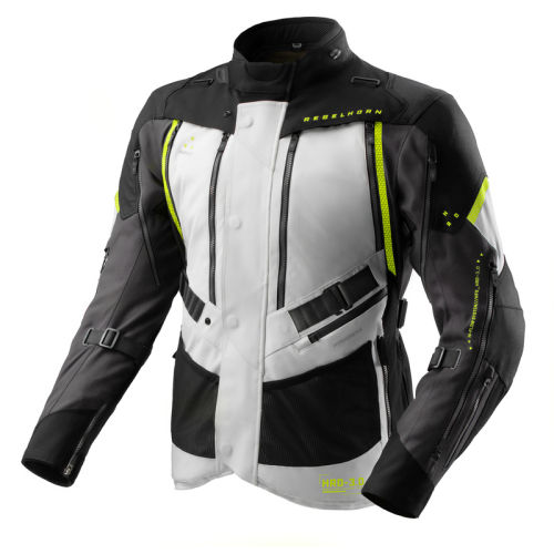 Kurtka motocyklowa REBELHORN HARDY 3.0 BLACK/LIGHT GREY/FLUO YELLOW