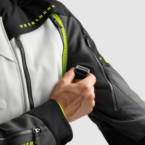 Kurtka motocyklowa REBELHORN HARDY 3.0 BLACK/LIGHT GREY/FLUO YELLOW