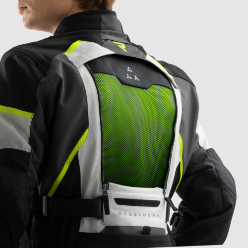 Kurtka motocyklowa REBELHORN HARDY 3.0 BLACK/LIGHT GREY/FLUO YELLOW