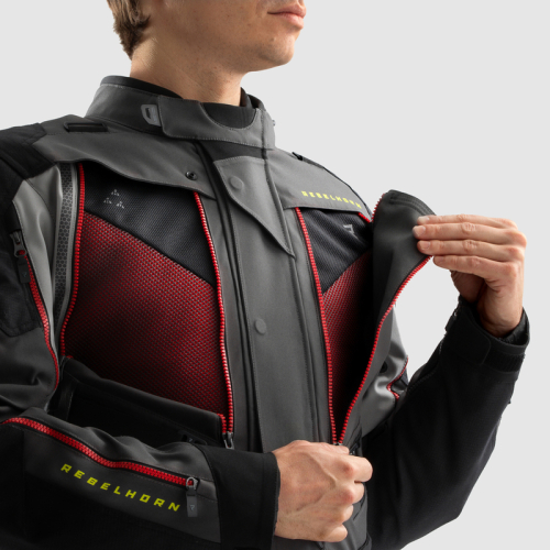 Kurtka motocyklowa REBELHORN HARDY 3.0 DARK GREY/BLACK/FLUO YELLOW