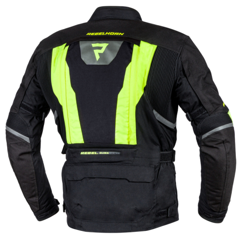 Kurtka motocyklowa REBELHORN HARDY II BLACK/FLO YELLOW
