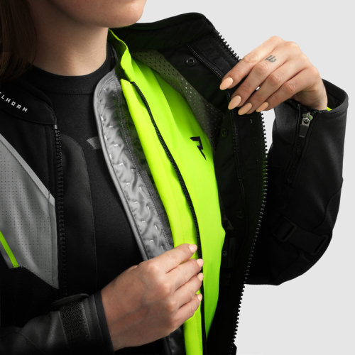 Kurtka motocyklowa mesh damska REBELHORN HIFLOW V LADY BLACK/GREY/FLUO YELLOW
