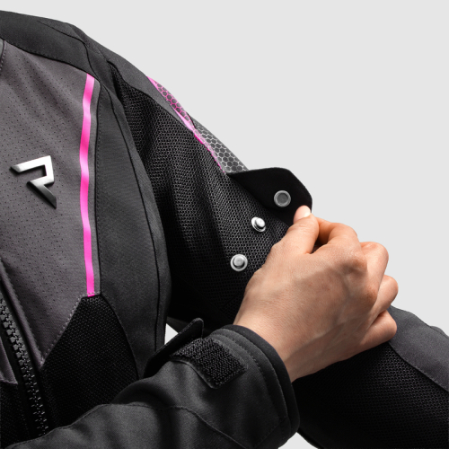 Kurtka motocyklowa mesh damska REBELHORN HIFLOW V LADY BLACK/GREY/FLUO PINK