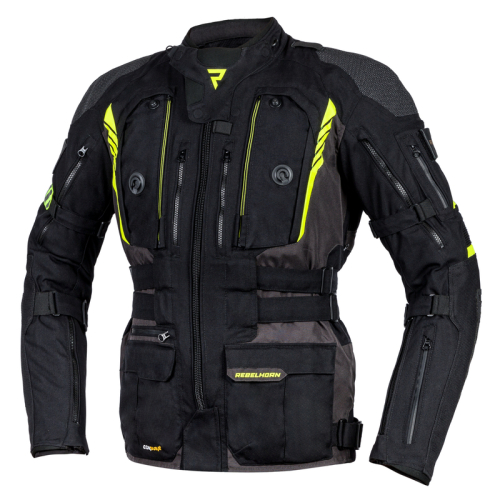 Kurtka motocyklowa REBELHORN PATROL BLACK/FLO YELLOW