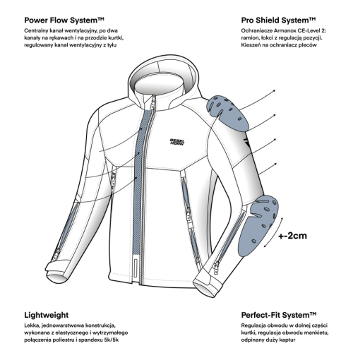 Kurtka motocyklowa softshell REBELHORN SLASH NORIAKI BLACK/WHITE