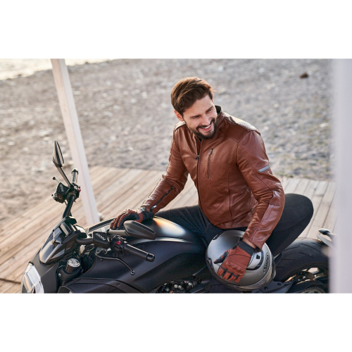 Kurtka motocyklowa skórzana SHIMA HUNTER+ 2.0 LIGHT BROWN