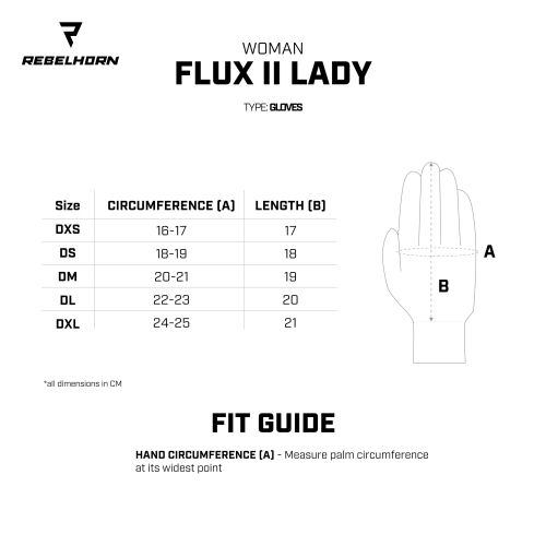 Rękawice motocyklowe damskie REBELHORN FLUX II LADY BLACK
