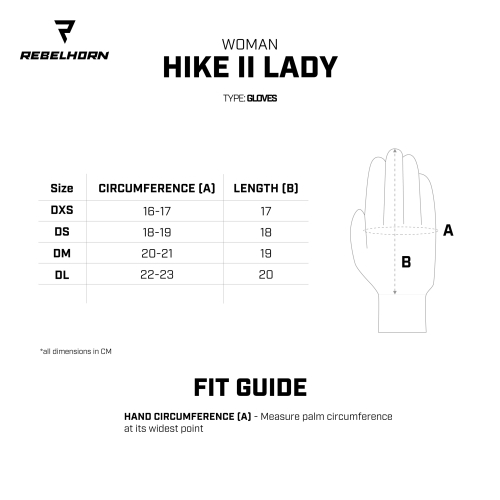 Rękawice motocyklowe damskie REBELHORN HIKE II LADY BLACK