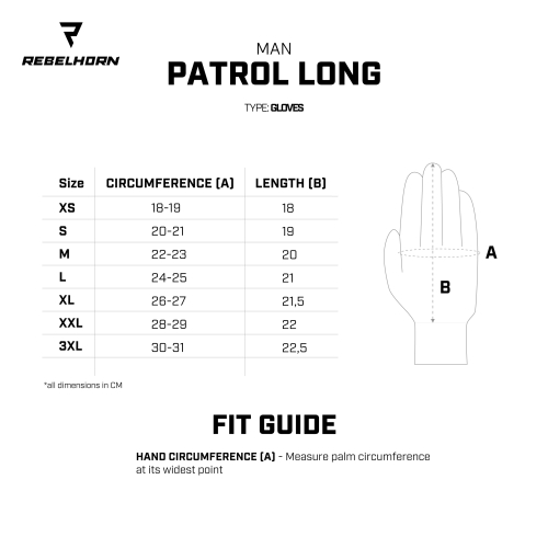 Rękawice motocyklowe REBELHORN PATROL LONG BLACK/GREY
