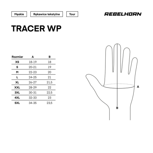 Rękawice motocyklowe z membraną REBELHORN TRACER WP BLACK