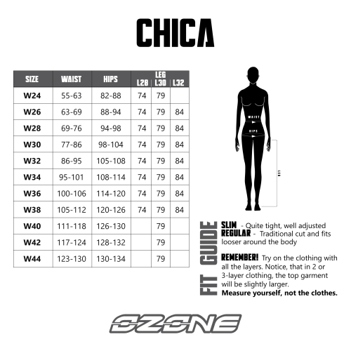 Spodnie motocyklowe damskie legginsy OZONE CHICA LADY BLACK