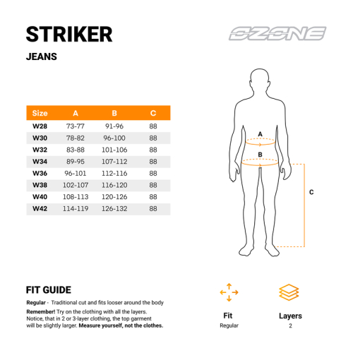 Spodnie motocyklowe jeans OZONE STRIKER REGULAR BLACK