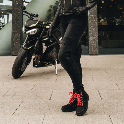 Spodnie motocyklowe jeans damskie OZONE AGNESS II LADY WASHED BLACK
