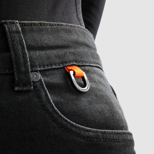 Spodnie motocyklowe jeans damskie REBELHORN BRONCO LADY Washed Black MONOLAYER