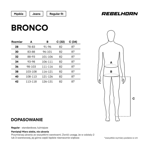 Spodnie motocyklowe jeans REBELHORN BRONCO Washed Blue MONOLAYER