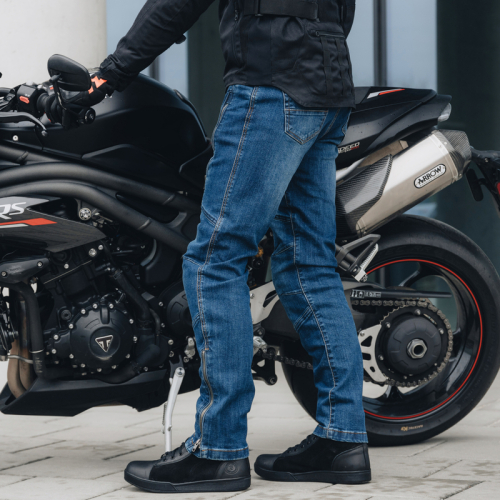 Spodnie motocyklowe jeans REBELHORN HAWK III Regular Fit Washed Blue