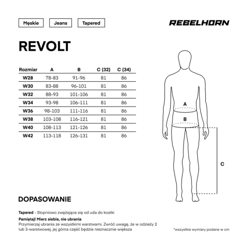 Spodnie motocyklowe jeans REBELHORN REVOLT Washed Blue MONOLAYER