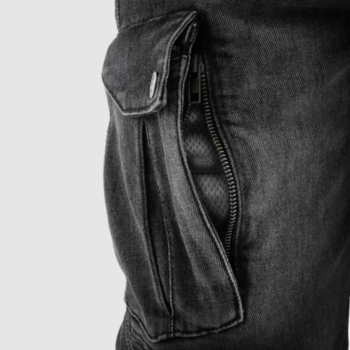 Spodnie motocyklowe jeans REBELHORN VANDAL WASHED BLACK MONOLAYER