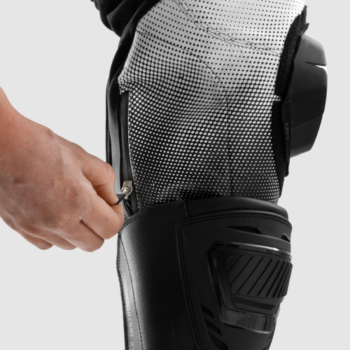 Spodnie motocyklowe skórzane sportowe REBELHORN INFERNO BLACK/WHITE