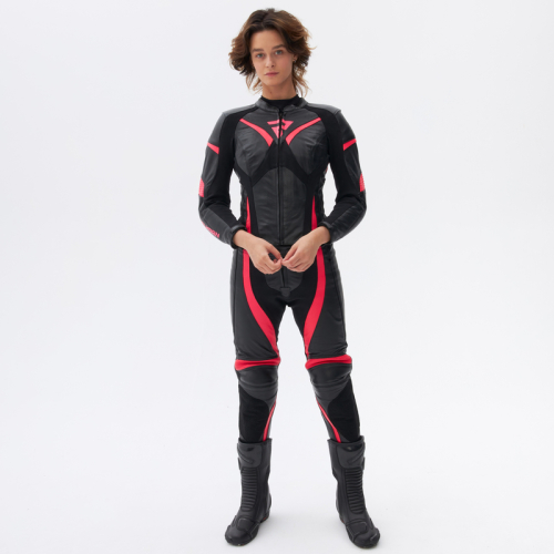 Spodnie motocyklowe skórzane sportowe damskie REBELHORN REBEL LADY PINK/BLACK