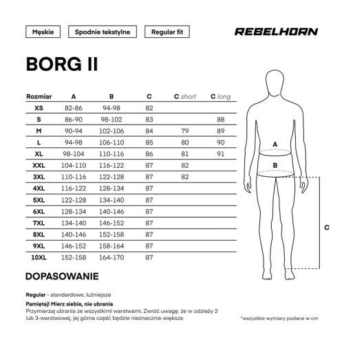 Spodnie motocyklowe REBELHORN BORG II BLACK
