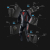 Spodnie motocyklowe skórzane sportowe REBELHORN FIGHTER BLACK/FLO RED
