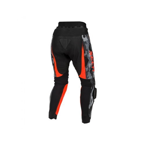 Spodnie motocyklowe skórzane sportowe SECA SRS II FLUO RED/CAMO