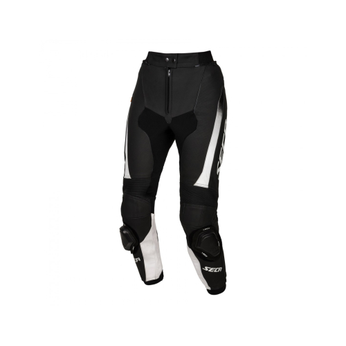 Spodnie motocyklowe skórzane sportowe damskie SECA SRS II LADY BLACK/WHITE